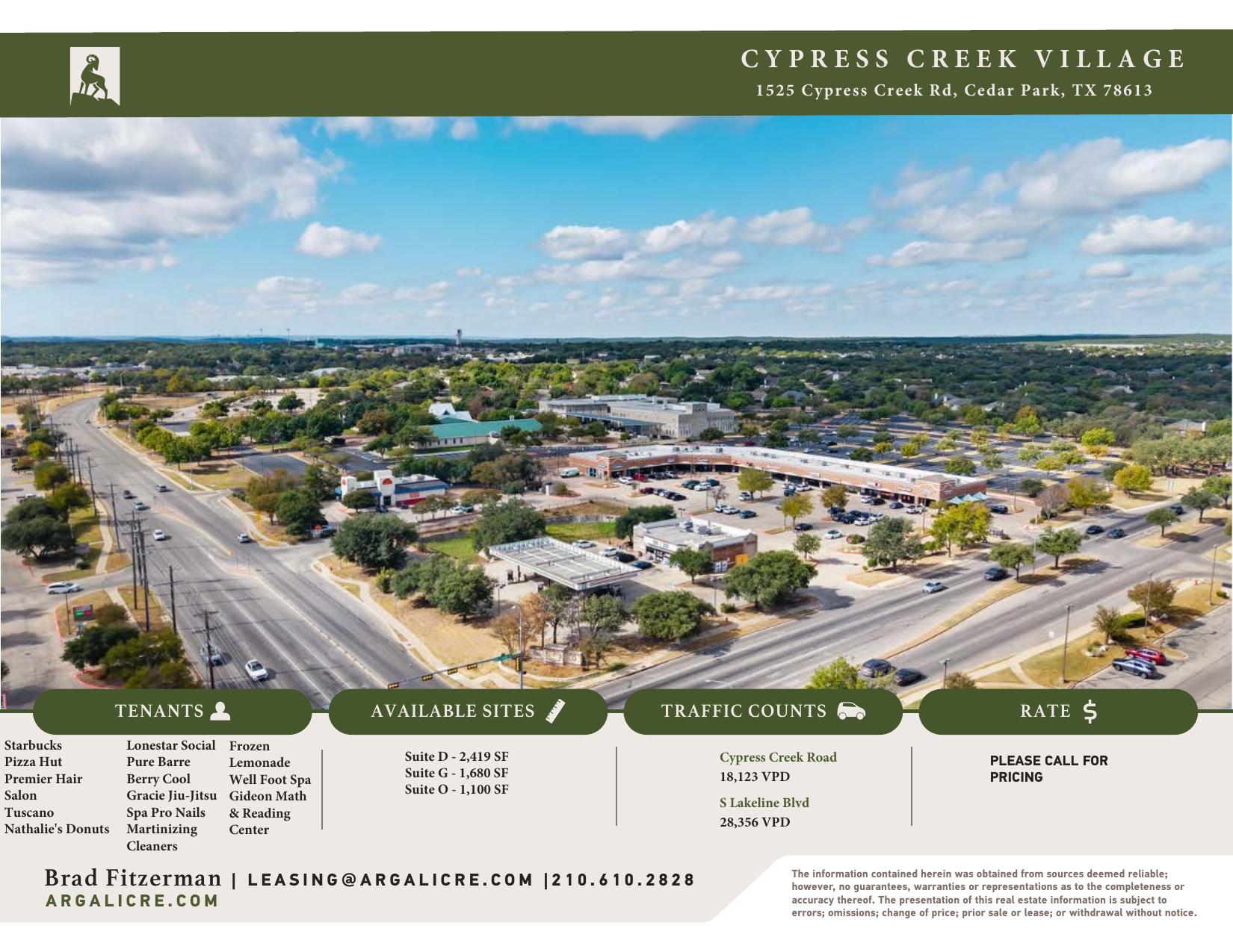 Leasing flyer — neighborhood retail center